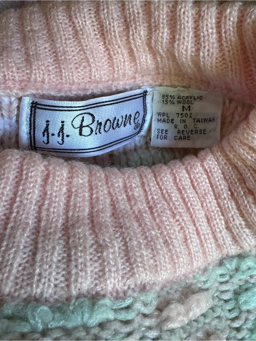 JJ Browne vintage Pastel Multicolor Crewneck Sweater - Women medium - Picture 6 of 6